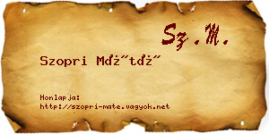 Szopri Máté névjegykártya